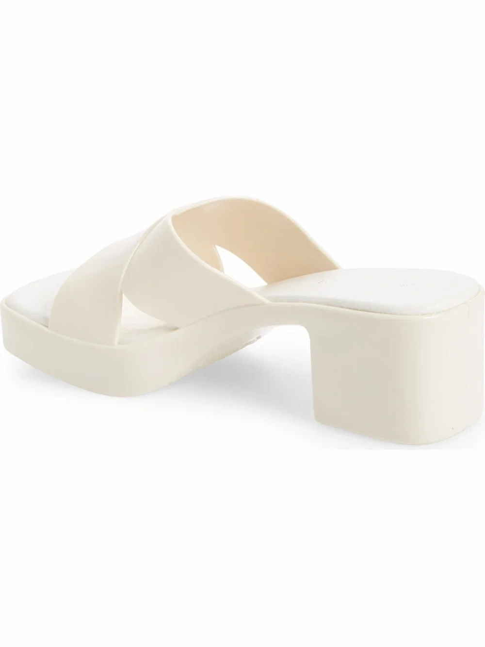 Jeffrey Campbell Bubblegum Platform Sandals Cream Crossband Block Heel Slides 8